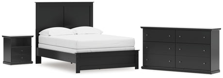 Maribel Full Panel Bed with Dresser and Nightstand in Black from Ashley - Luna Furniture