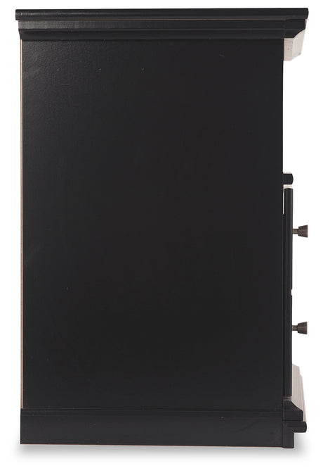 Maribel Full Panel Bed with Mirrored Dresser and Nightstand in Black from Ashley - Luna Furniture