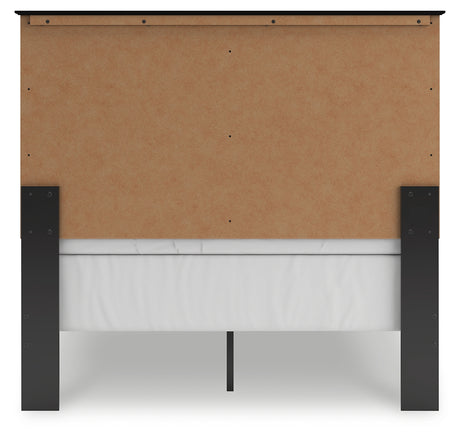 Maribel Full Panel Bed with Mirrored Dresser in Black from Ashley - Luna Furniture