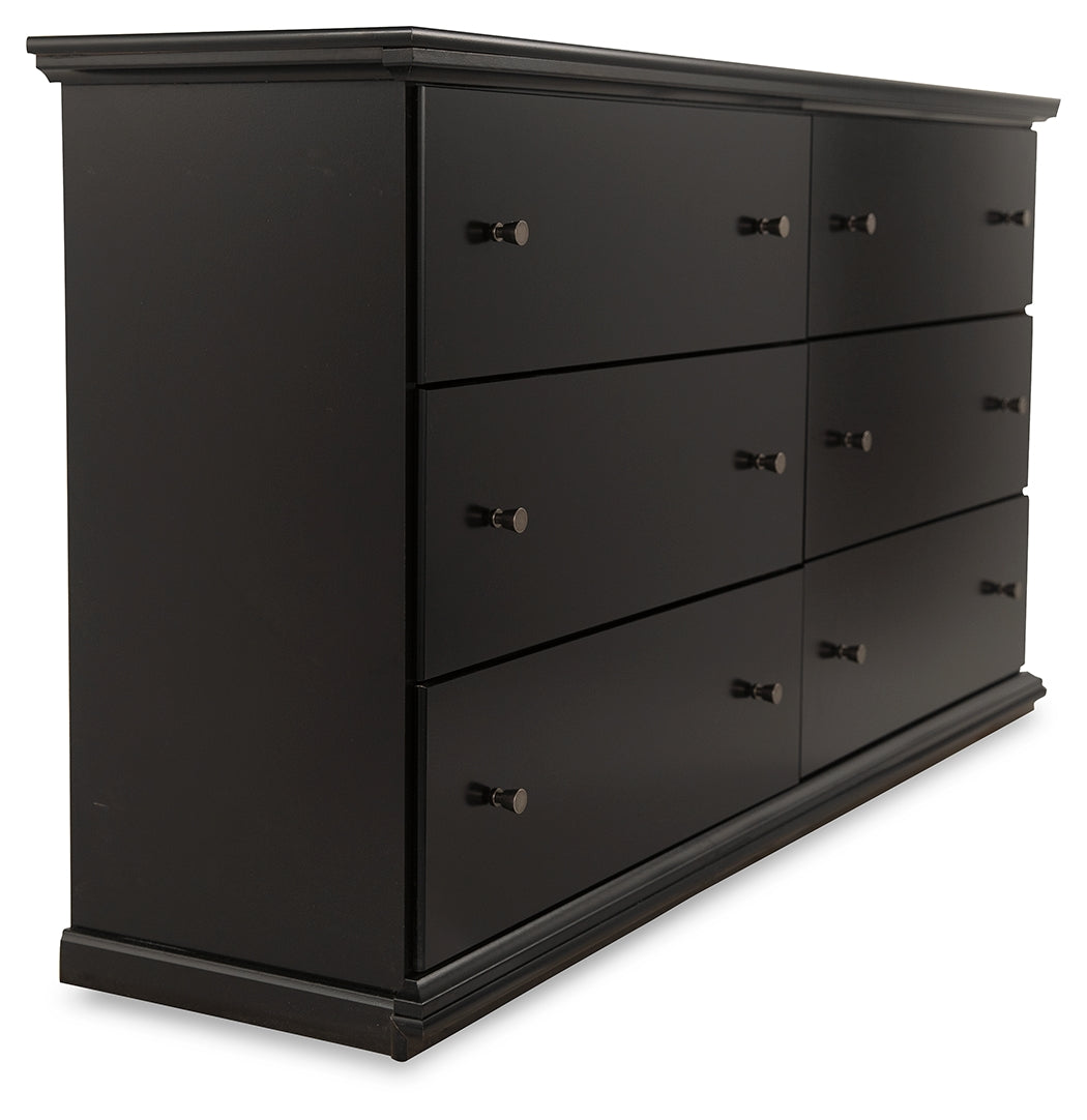 Maribel King Panel Bed with Dresser in Black from Ashley - Luna Furniture