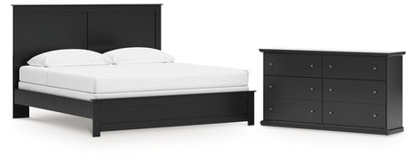 Maribel King Panel Bed with Dresser in Black from Ashley - Luna Furniture