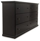 Maribel Queen Panel Bed with Dresser in Black from Ashley - Luna Furniture