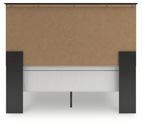 Maribel Queen Panel Bed with Mirrored Dresser in Black from Ashley - Luna Furniture