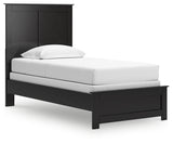 Maribel Twin Panel Bed with Dresser in Black from Ashley - Luna Furniture