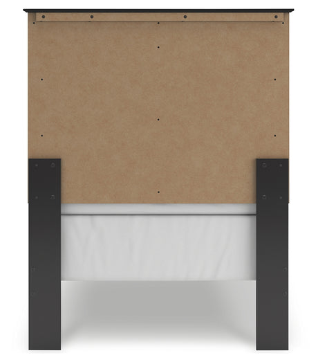 Maribel Twin Panel Bed with Dresser in Black from Ashley - Luna Furniture