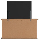 Maribel Twin Panel Bed with Mirrored Dresser and Chest in Black from Ashley - Luna Furniture