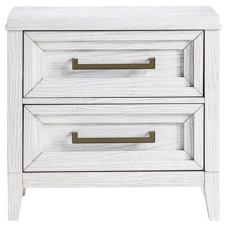 Marielle Distressed White 2-Drawer Nightstand from Coaster - Luna Furniture