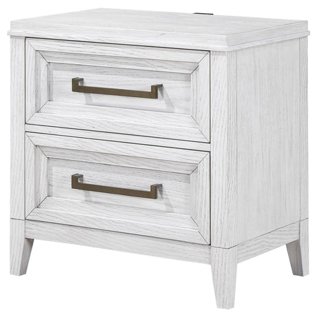 Marielle Distressed White 2-Drawer Nightstand from Coaster - Luna Furniture