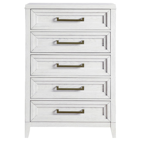Marielle Distressed White 5-Drawer Bedroom Chest from Coaster - Luna Furniture