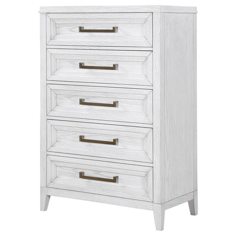 Marielle Distressed White 5-Drawer Bedroom Chest from Coaster - Luna Furniture