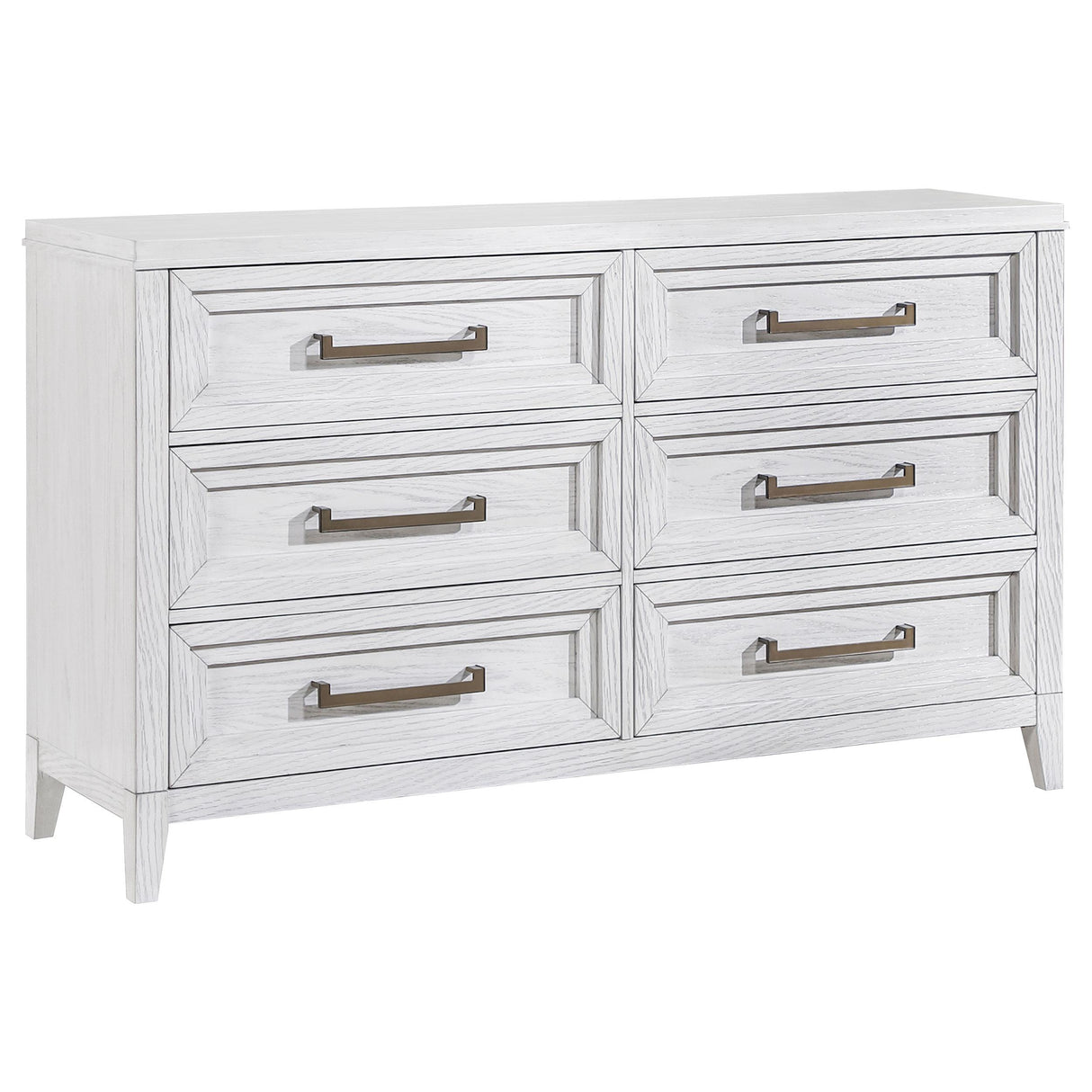 Marielle Distressed White 6-Drawer Bedroom Dresser from Coaster - Luna Furniture