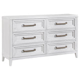 Marielle Distressed White 6-Drawer Bedroom Dresser from Coaster - Luna Furniture