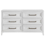 Marielle Distressed White 6-Drawer Bedroom Dresser from Coaster - Luna Furniture