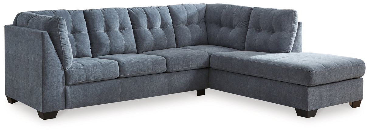 Marleton Denim 2-Piece Sectional with Ottoman from Ashley - Luna Furniture