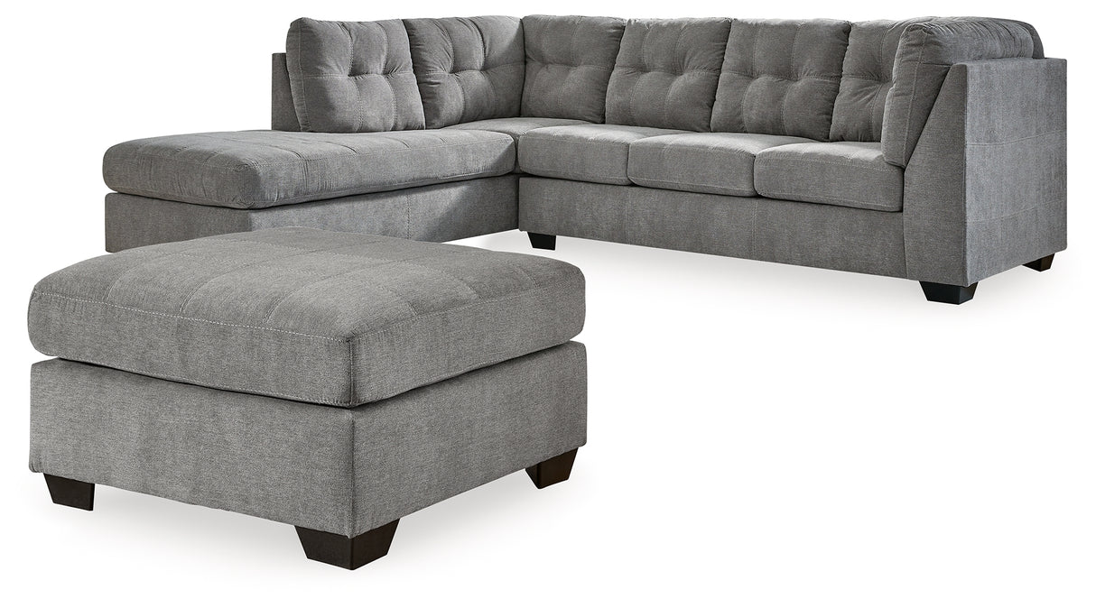 Marleton Gray 2-Piece Sleeper Sectional with Ottoman from Ashley - Luna Furniture