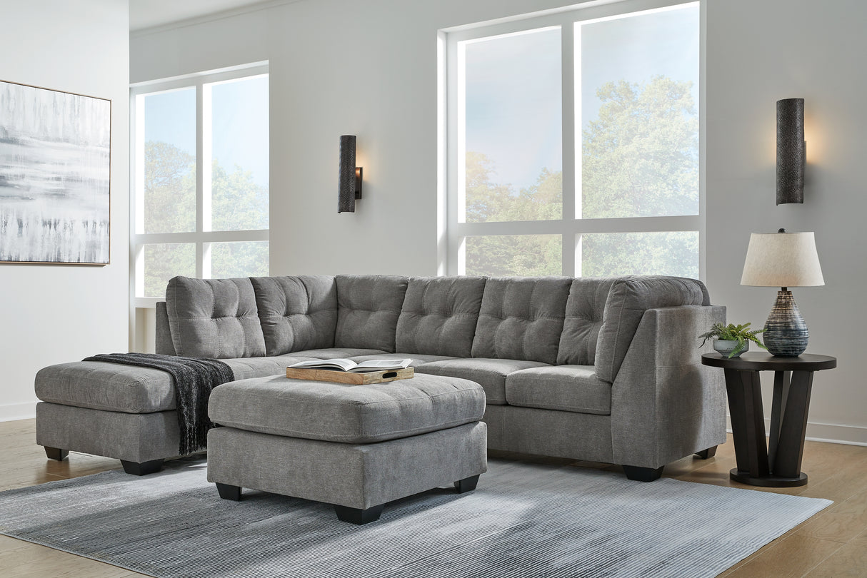 Marleton Gray 2-Piece Sleeper Sectional with Ottoman from Ashley - Luna Furniture