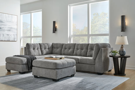 Marleton Gray 2-Piece Sleeper Sectional with Ottoman from Ashley - Luna Furniture