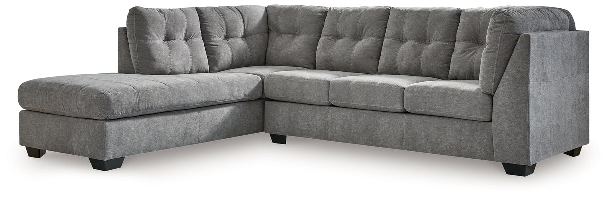 Marleton Gray 2-Piece Sleeper Sectional with Ottoman from Ashley - Luna Furniture