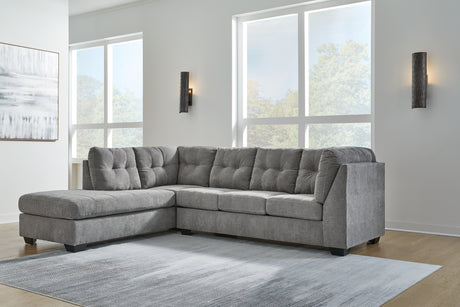 Marleton Gray 2-Piece Sleeper Sectional with Ottoman from Ashley - Luna Furniture