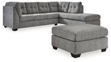 Marleton Gray 2-Piece Sleeper Sectional with Ottoman from Ashley - Luna Furniture
