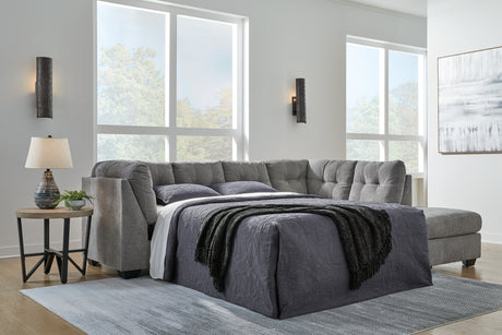 Marleton Gray 2-Piece Sleeper Sectional with Ottoman from Ashley - Luna Furniture