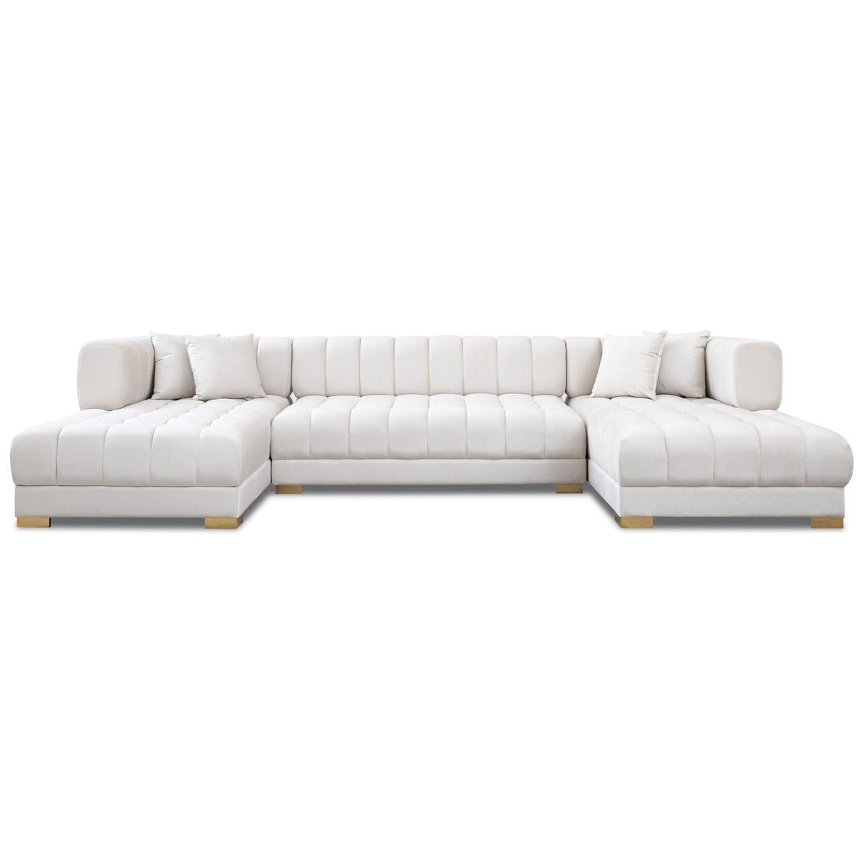 Marlow Ivory Velvet U-Shape Sectional from Ashcroft Furniture - Luna Furniture