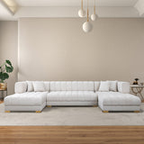 Marlow Ivory Velvet U-Shape Sectional from Ashcroft Furniture - Luna Furniture
