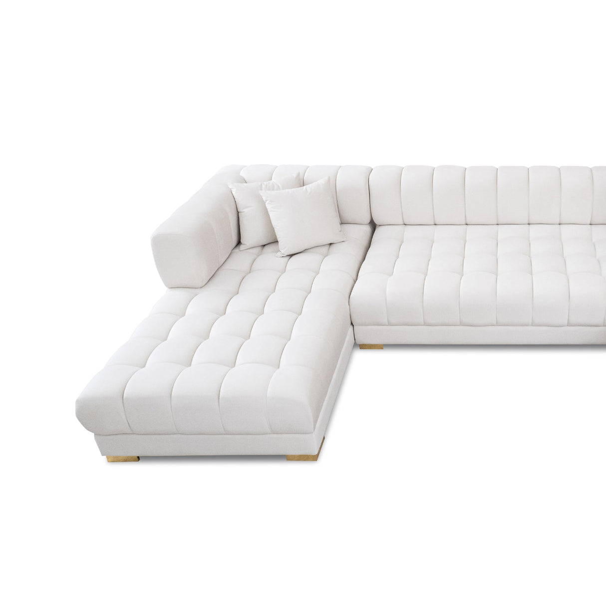 Marlow Ivory Velvet U-Shape Sectional from Ashcroft Furniture - Luna Furniture