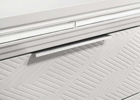 Marmore White 2-Drawer Nightstand from Coaster - Luna Furniture