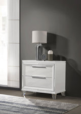 Marmore White 2-Drawer Nightstand from Coaster - Luna Furniture