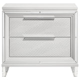 Marmore White 2-Drawer Nightstand from Coaster - Luna Furniture