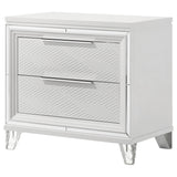 Marmore White 2-Drawer Nightstand from Coaster - Luna Furniture