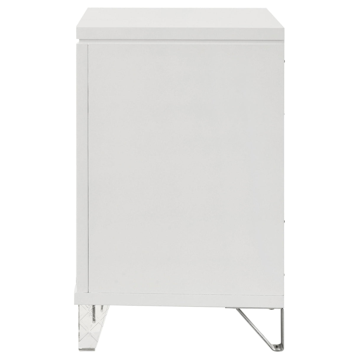 Marmore White 2-Drawer Nightstand from Coaster - Luna Furniture