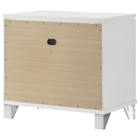 Marmore White 2-Drawer Nightstand from Coaster - Luna Furniture