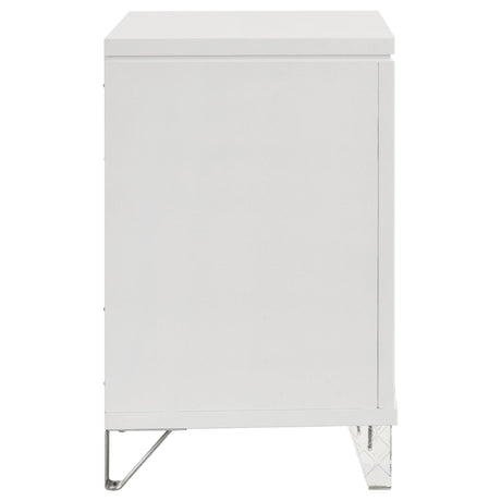 Marmore White 2-Drawer Nightstand from Coaster - Luna Furniture