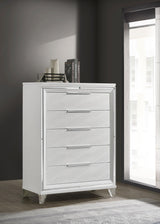 Marmore White 5-Drawer Bedroom Chest from Coaster - Luna Furniture