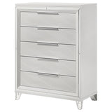 Marmore White 5-Drawer Bedroom Chest from Coaster - Luna Furniture
