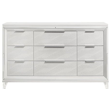 Marmore White 9-Drawer Dresser from Coaster - Luna Furniture