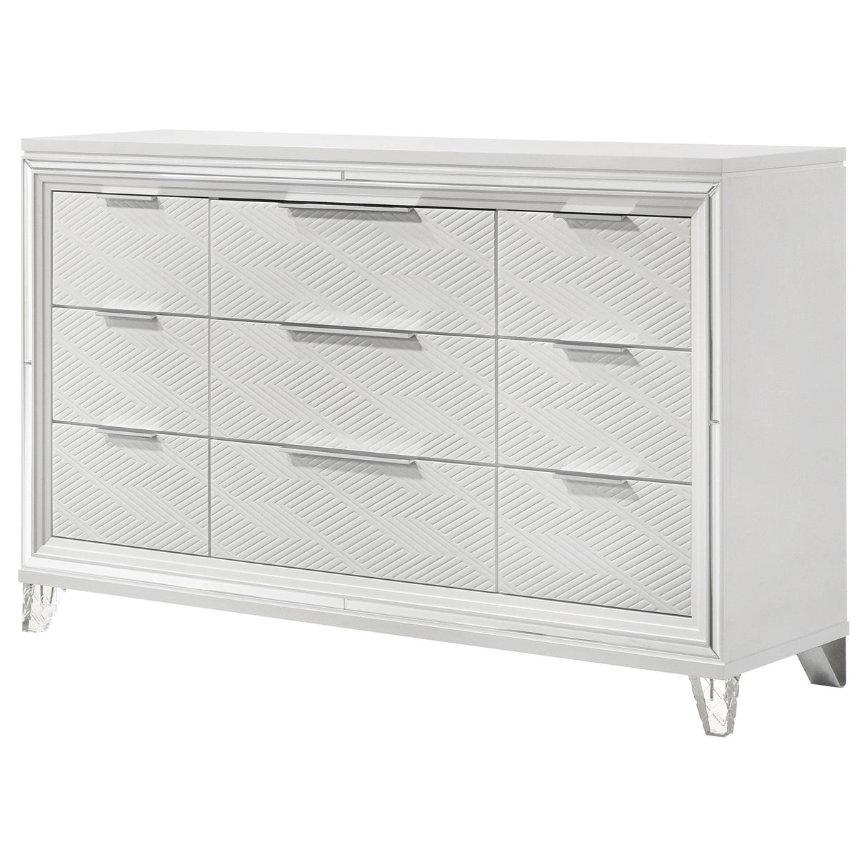 Marmore White 9-Drawer Dresser from Coaster - Luna Furniture