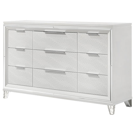 Marmore White 9-Drawer Dresser from Coaster - Luna Furniture