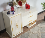 Marsel Bedroom (Queen Storage Bed With Headboard & Dresser With Mirror & 2 Nightstand With Back Part) from Furnia - Luna Furniture