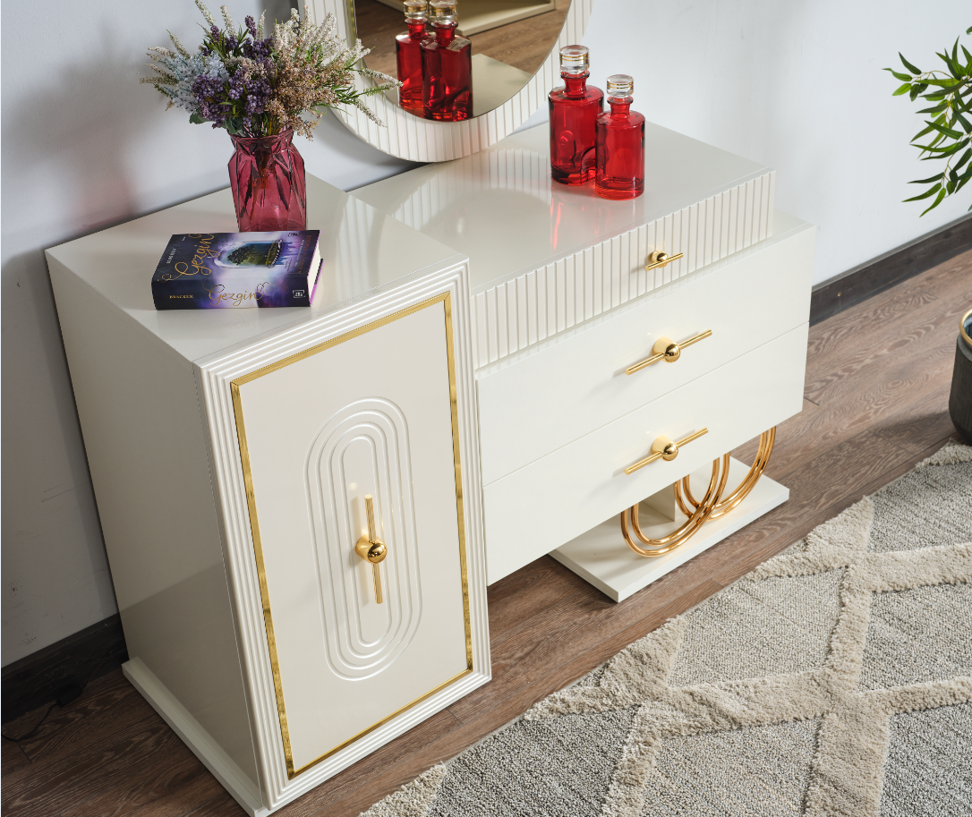 Marsel Dresser With Mirror from Furnia - Luna Furniture