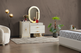 Marsel Bedroom (Queen Storage Bed With Headboard & Dresser With Mirror & 2 Nightstand With Back Part) from Furnia - Luna Furniture