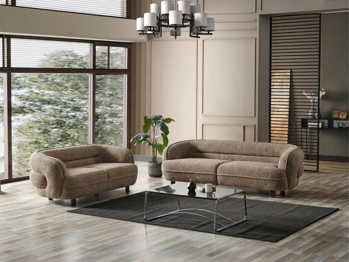 Marsilya Beige 3-Piece Living Room Set (Sofa & Loveseat & Chair) from Furnia - Luna Furniture