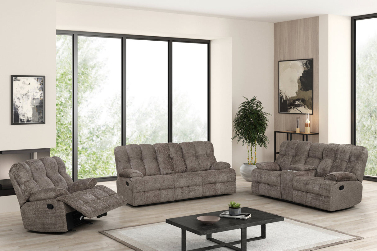 Martina Brown 3-Piece Reclining Set from Happy Homes - Luna Furniture