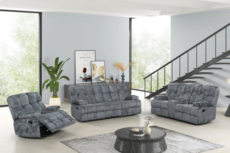 Martina Charcoal 3-Piece Reclining Set from Happy Homes - Luna Furniture