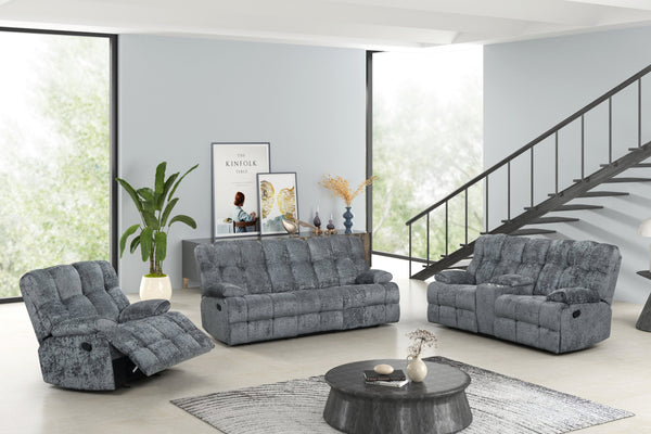Martina Charcoal 3-Piece Reclining Set