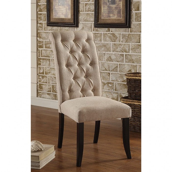 Mashall Beige/Antique Black Side Chair from Furniture of America - Luna Furniture