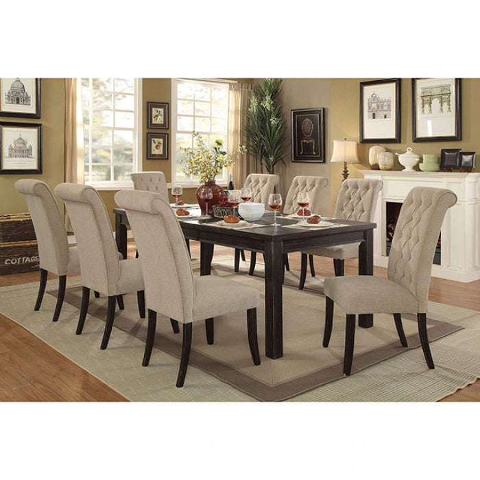 Mashall Beige/Antique Black Side Chair from Furniture of America - Luna Furniture