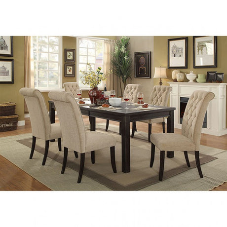 Mashall Beige/Antique Black Side Chair from Furniture of America - Luna Furniture